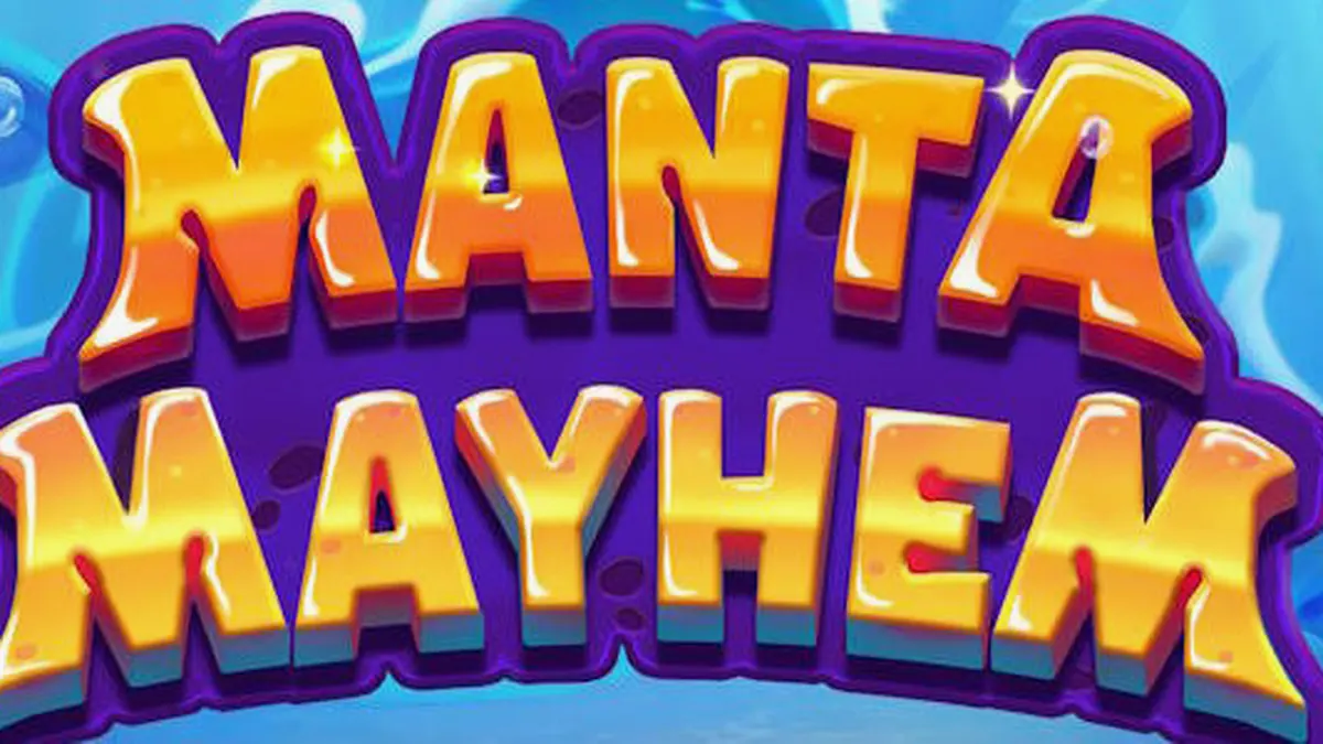 Cena submarina animada com criaturas marinhas em Manta Mayhem